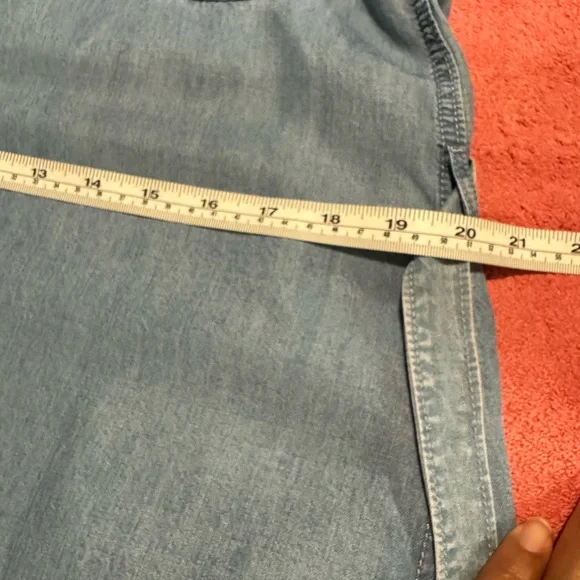 Light Blue Denim Shirt Dress with Tie Belt - Picture 10 of 11